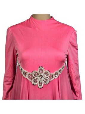 Victoria Royal Ltd Vintage Pink Sequin and Beaded Dress, Women's XS - Distressed